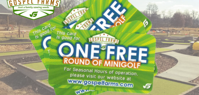 One Round of MiniGolf at Gospel Farms for $5!